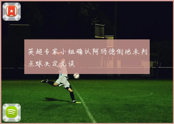 英超专家小组确认阿玛德倒地未判点球决定无误
